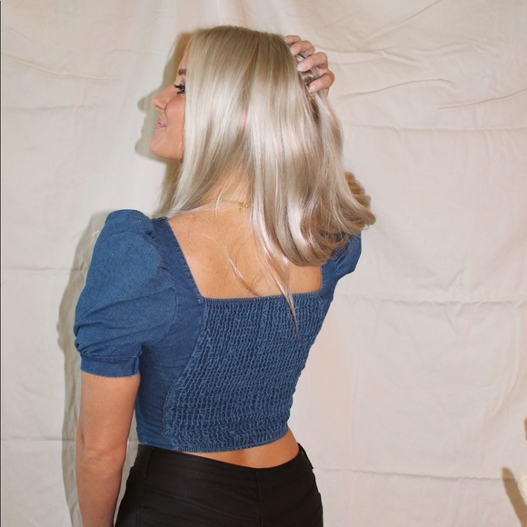 Puff Denim Top - Picture 4 of 4